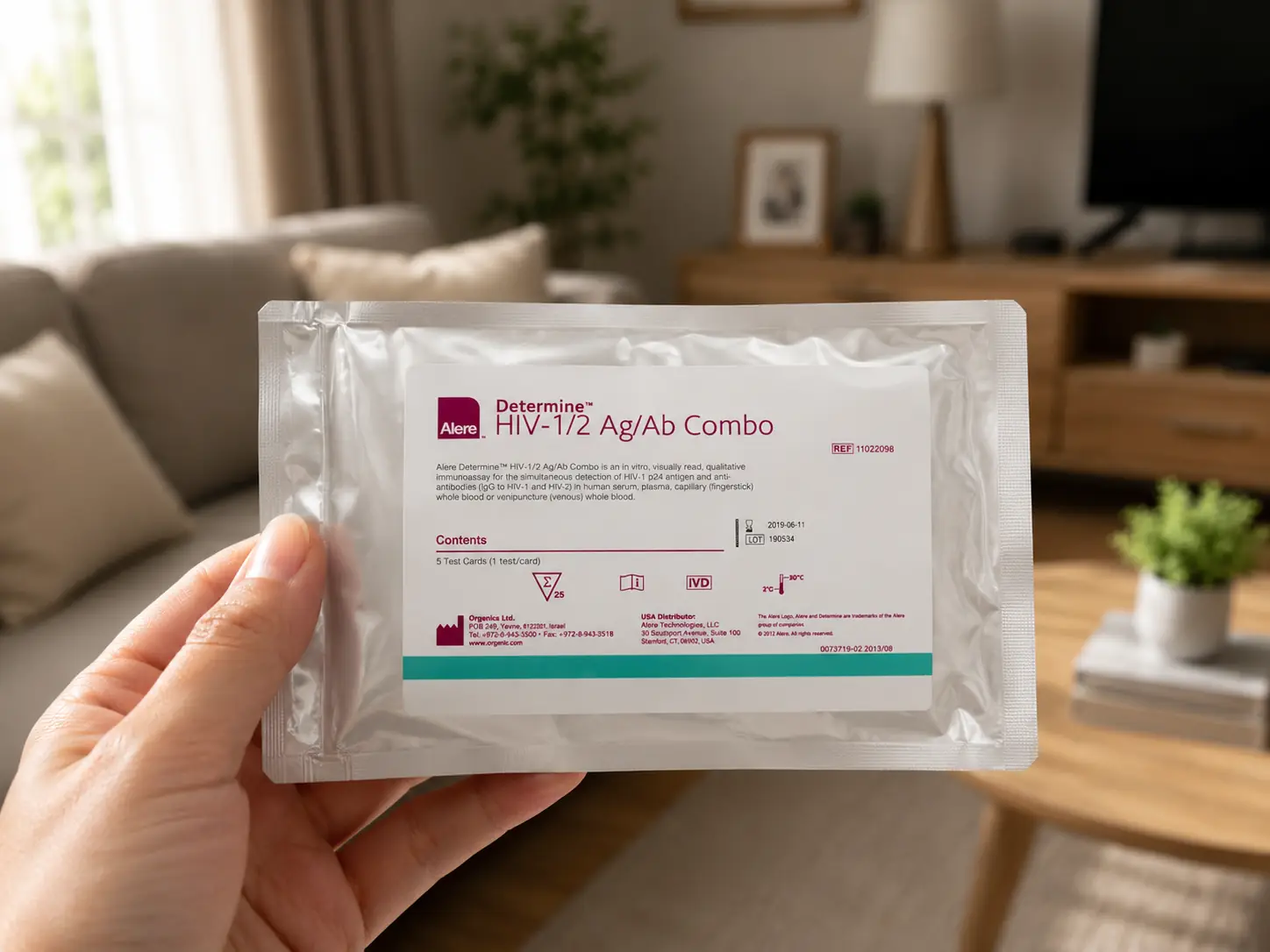 Alere HIV antigen self-test kit packet