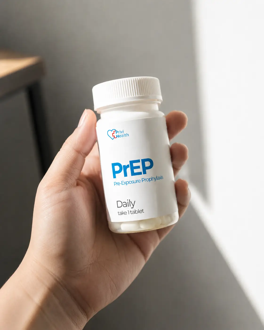PriviHealth Daily PrEP medication bottle